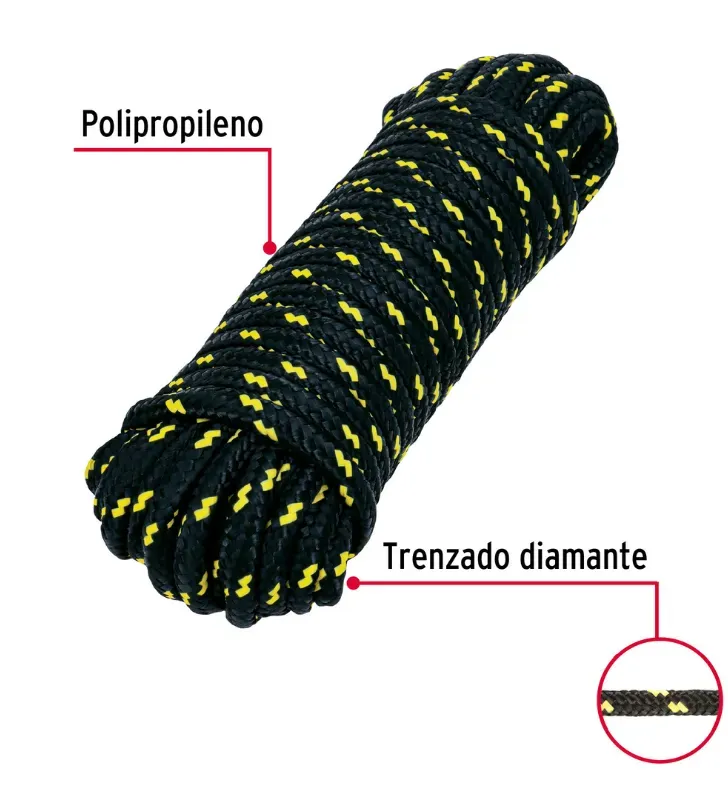 Cuerda Trenzada Diamante 10mm, 15 m Alta Resistencia 7266 | Santul