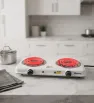 Parrilla Eléctrica Doble 2 Quemadores 2000W Termostato 5929 | Sanelec