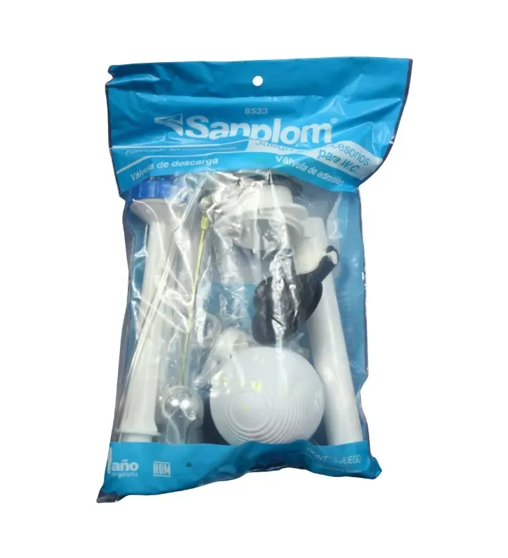 Juego de Herrajes y Accesorios para W.C. Polipropileno 8533 | Sanplom