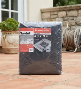 Lona Reforzada Uso Rudo 6 * 12 m Gris/Negro | Santul