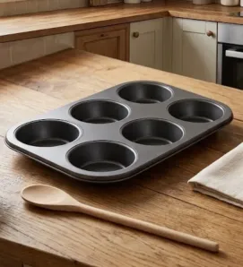 Molde para Muffin 6 Cavidades Acero al Carbón Antiadherente 060-005-006 | Travessa