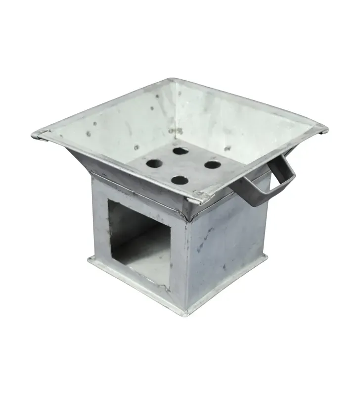 Anafre Mini Cuadrado de Lámina Galvanizada para Mesa | Enreemo