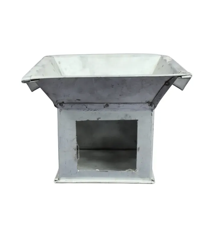 Anafre Mini Cuadrado de Lámina Galvanizada para Mesa | Enreemo