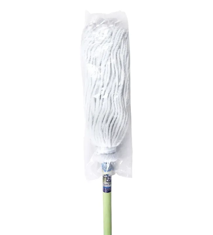Trapeador Pabilo Bofo Blanco 250 Bastón Madera 02MLIB003 | Jarciería Libertad