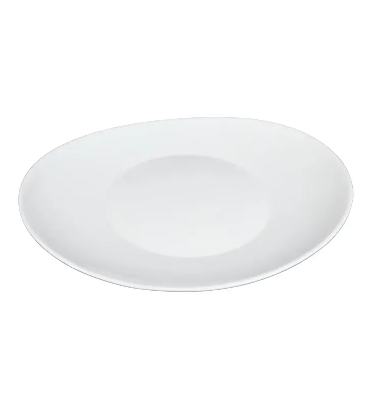 Plato Trinche Florencia 26 cm Vidrio Opal Blanco | Ánfora