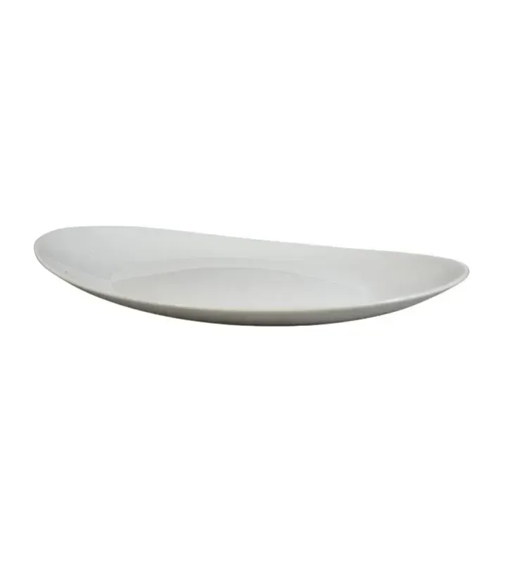 Plato Trinche Florencia 26 cm Vidrio Opal Blanco | Ánfora