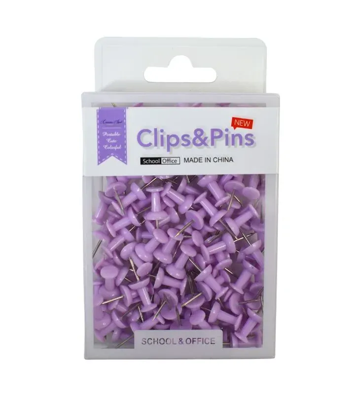Set de Tachuelas Moradas AL30505-029 para Oficina y Escuela