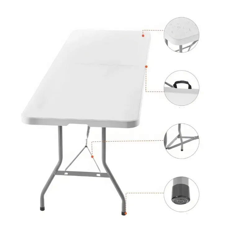 Mesa Verona 1.80 m Portafolio Plegable Blanca | Duna