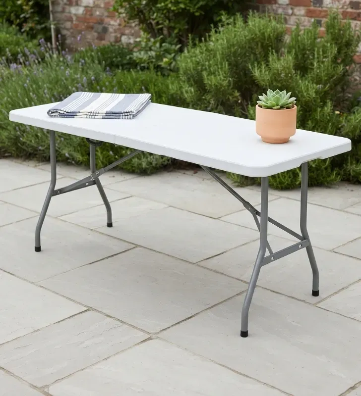Mesa Verona 1.80 m Portafolio Plegable Blanca | Duna
