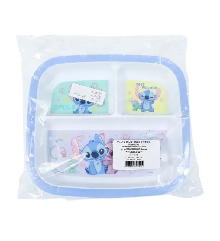 Plato con Divisiones Infantil Stitch 04405 | Andrómeda