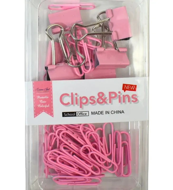 Set de Clips y Sujetapapeles para Oficina y Escuela