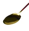 Cuchara de Servicio Roja con Acero Inoxidable Dorado 30 cm