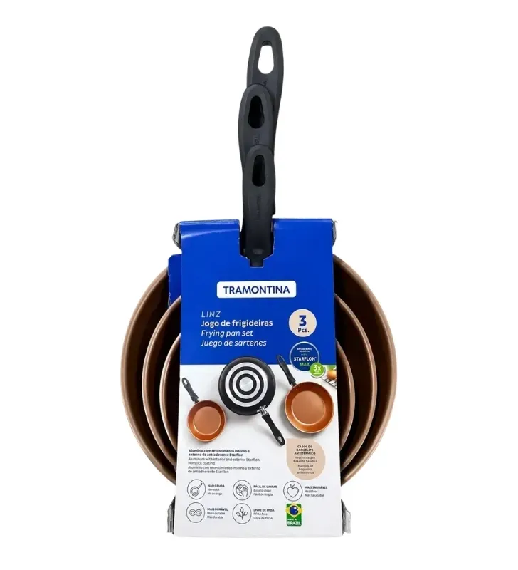 Juego de Sartenes 3 Piezas Linz Starflon Max 20297/009 | Tramontina