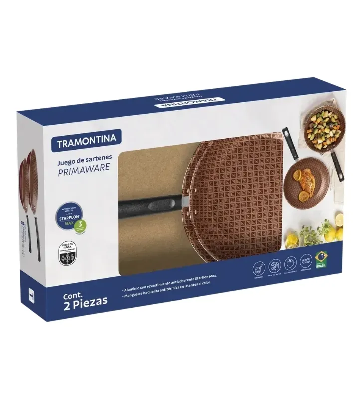Juego de Sartenes 2 Piezas Primaware Cobre Starflon Max 27899-516 | Tramontina