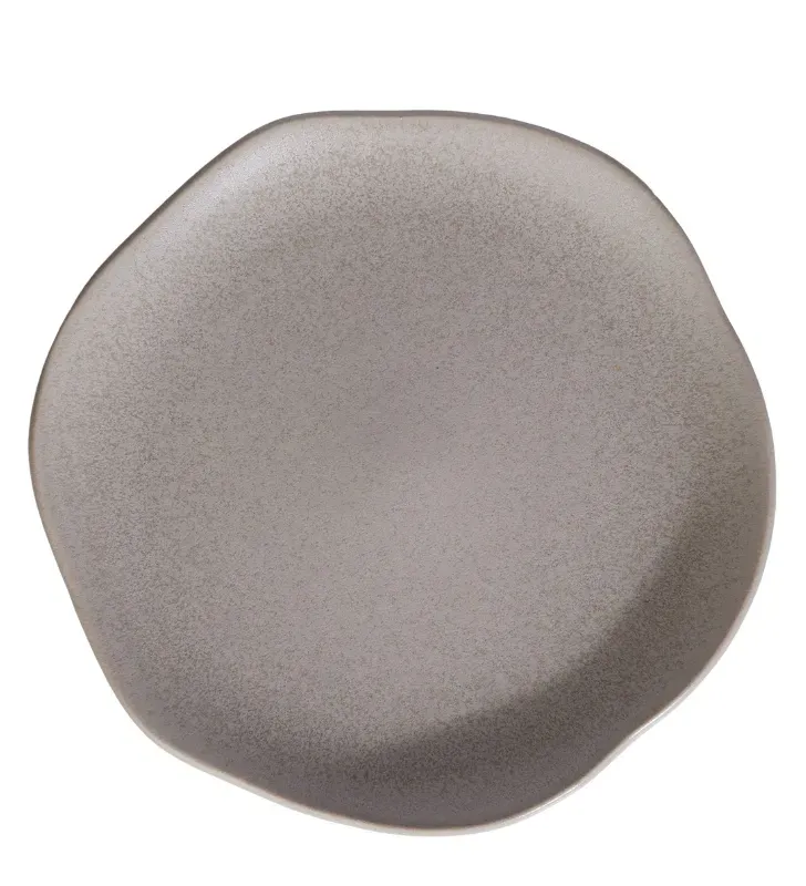 Plato Pando Concreto Reactivo 26.2 cm Vajillas Corona | Cerámica Gris