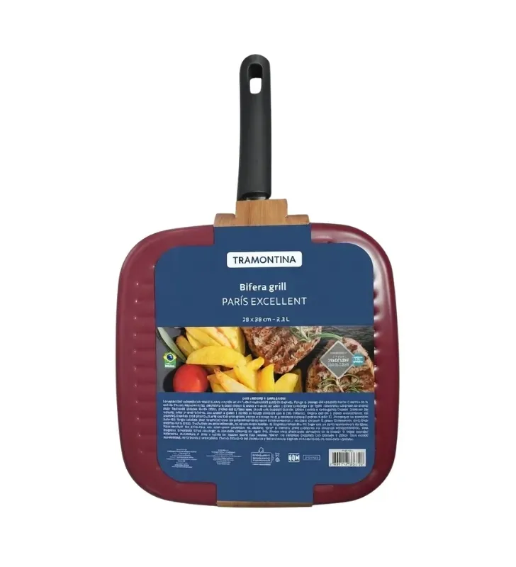 Bifera Grill 28 cm París Excellent Rojo 2.3L Starflon 27817-665 | Tramontina