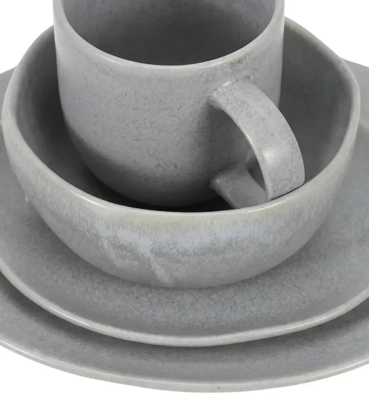 Plato Para Postre Concreto Reactivo 19.8 cm Vajillas Corona | Cerámica Gris