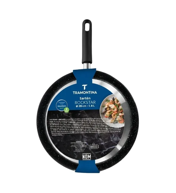 Sartén 28 cm Rockstar Negro 1.8L Starflon Max 39000-610 | Tramontina