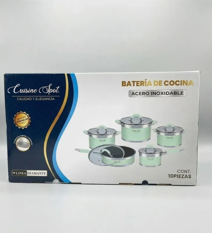 Batería de Cocina Acero Inoxidable Novak 10 Pzas | Cuisine Spot