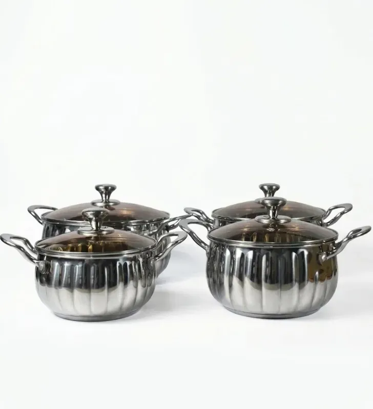 Batería de Cocina Acero Inoxidable Lotus 4 Pzas | Cuisine Spot