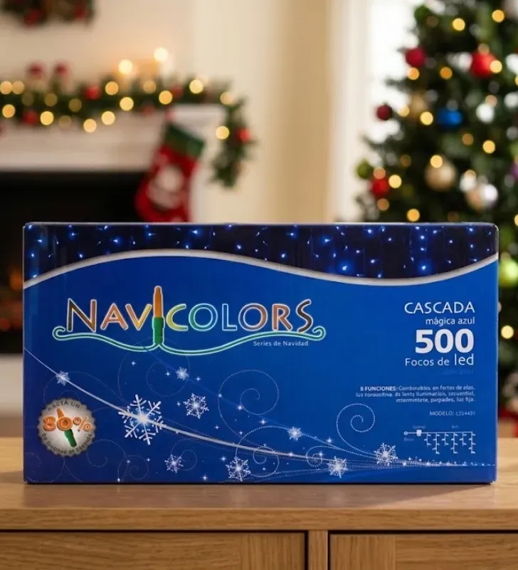 Serie Cascada 500 LED Luz Azul 10m Cable Azul L554431 | Navicolors