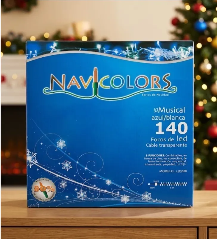 Serie 140 LED Musical Azul/Blanca Cable Transparente L573088 | Navicolors