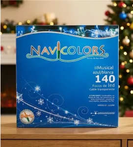 Serie 140 LED Musical Azul/Blanca Cable Transparente L573088 | Navicolors