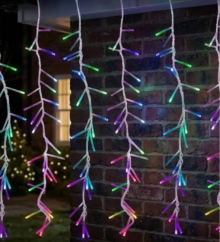 Cortina 400 LED Multicolor con Flash 3x1.5m Cable Transparente L573116 | Navicolors