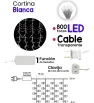Cortina 800 LED Blanca Fría con Flash 3x3m Cable Transparente L573120 | Navicolors