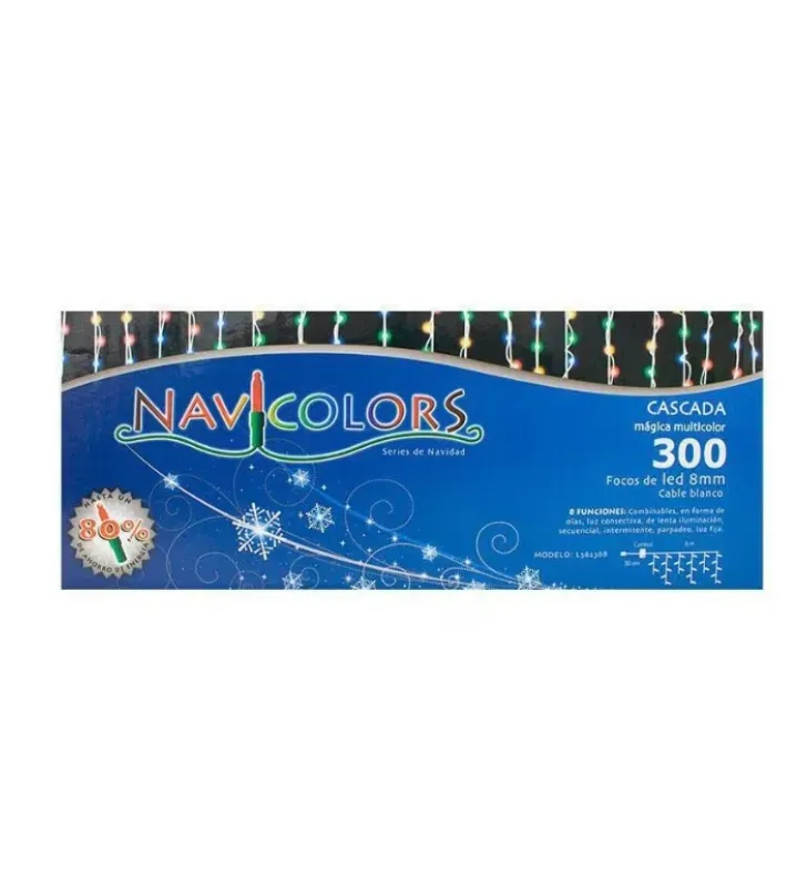 Serie Cascada 300 LED Multicolor 6m Cable Blanco L562368 | Navicolors
