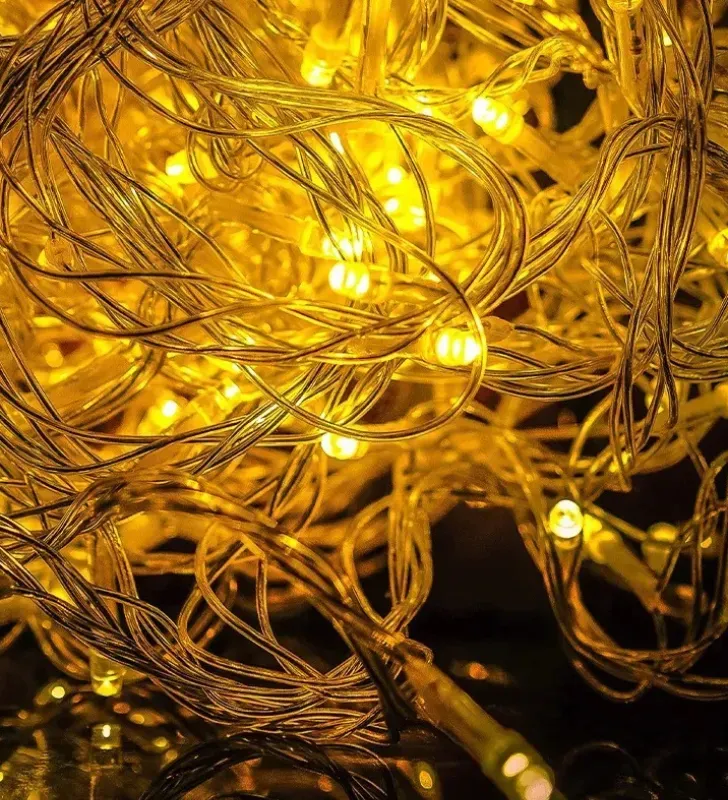 Cortina 800 LED Luz Cálida con Flash 3x3m Cable Transparente L573121 | Navicolors