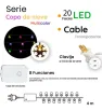 Serie 20 Copos de Nieve LED Multicolor 4m Cable Transparente L573136 | Navicolors