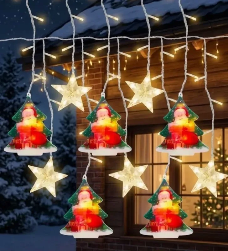 Cortina 100 LED Luz Cálida Figuras Árbol Navideño 3m L573160 | Navicolors