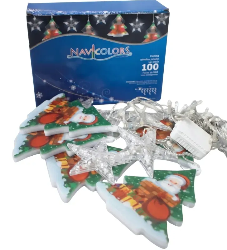 Cortina 100 LED Luz Cálida Figuras Árbol Navideño 3m L573160 | Navicolors