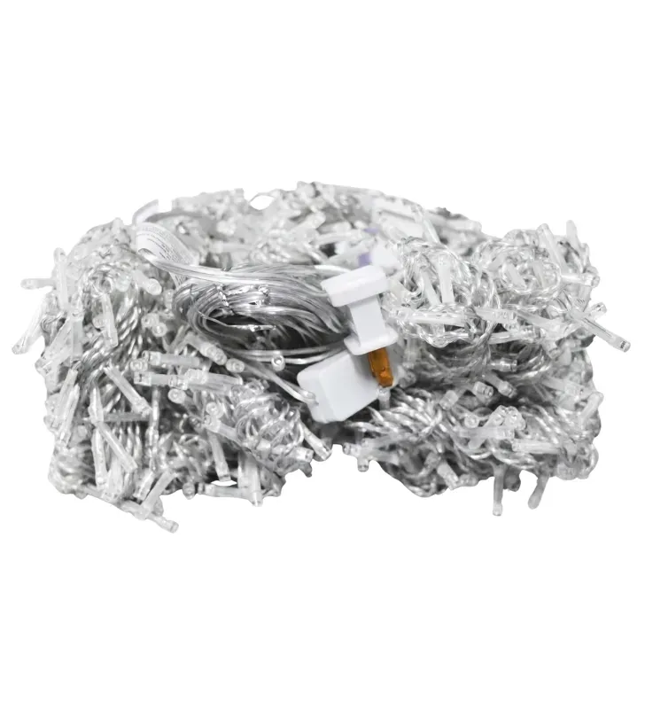 Cortina 800 LED Blanca Fría con Flash 3x3m Cable Transparente L573120 | Navicolors
