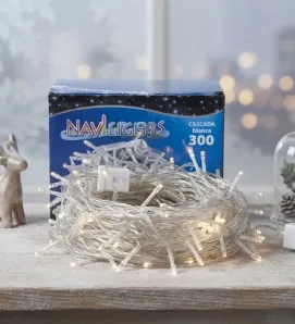 Serie Cascada 300 LED V3 Blanca Frío 3.75m Cable Transparente L573122 | Navicolors