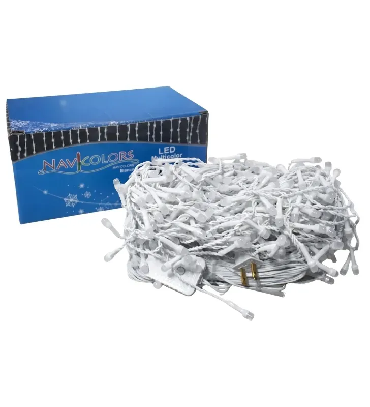 Serie Cascada 500 LED 8mm Blanca Fría 10m Cable Blanco L562409 | Navicolors