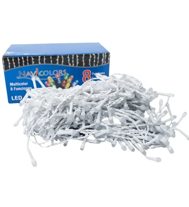 Serie Cascada 500 LED 8mm Multicolor Cable Blanco L562408 | Navicolors