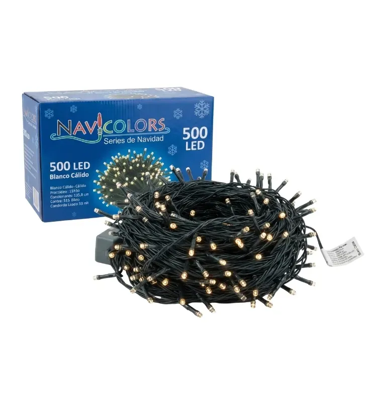 Serie 500 LED V3 Luz Cálida Cable Verde 9m Destello L573070 | Navicolors
