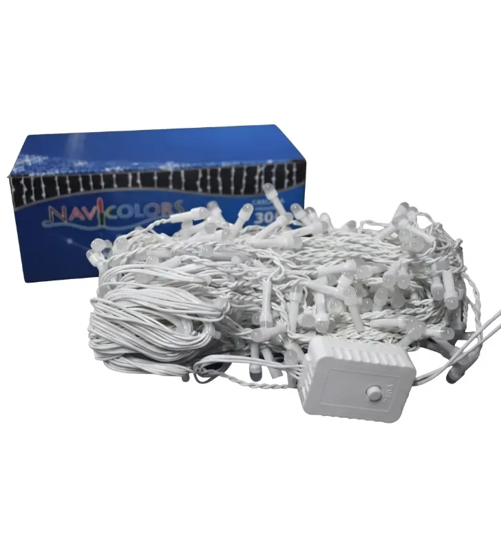 Serie Cascada 300 LED Blanca Fría 6m Cable Blanco L562369 | Navicolors