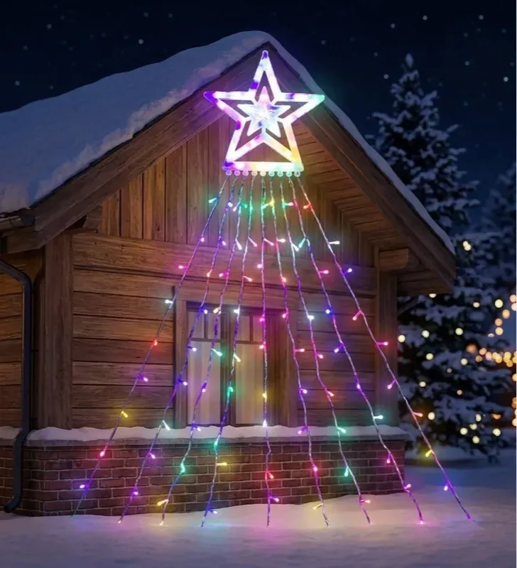 Estrella con Cortina LED Multicolor 300 Focos 2.10m L573132 | Navicolors