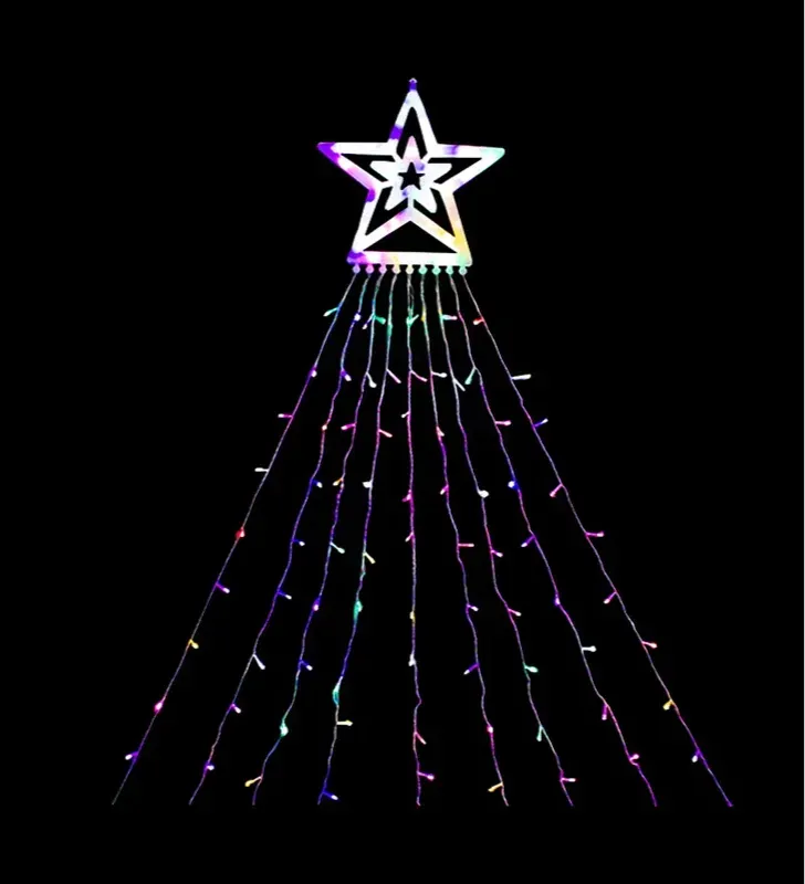 Estrella con Cortina LED Multicolor 300 Focos 2.10m L573132 | Navicolors