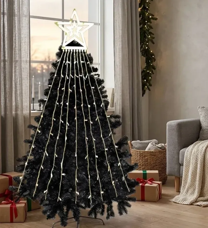 Estrella con Cortina LED Blanca 300 Focos 2.10m L573133 | Navicolors