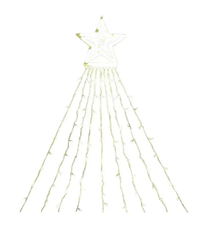 Estrella con Cortina LED Blanca 300 Focos 2.10m L573133 | Navicolors