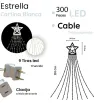 Estrella con Cortina LED Blanca 300 Focos 2.10m L573133 | Navicolors