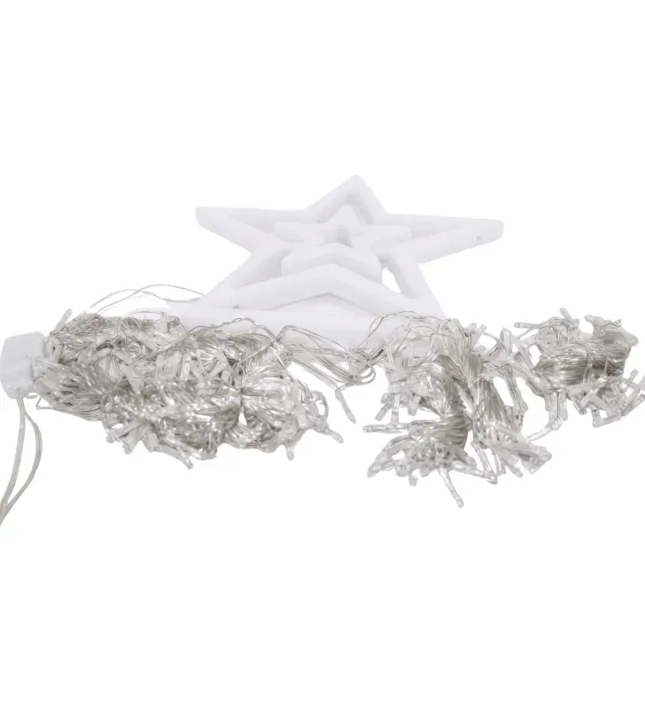 Estrella con Cortina LED Luz Cálida 300 Focos 2.10m L573134 | Navicolors
