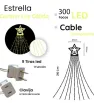 Estrella con Cortina LED Luz Cálida 300 Focos 2.10m L573134 | Navicolors