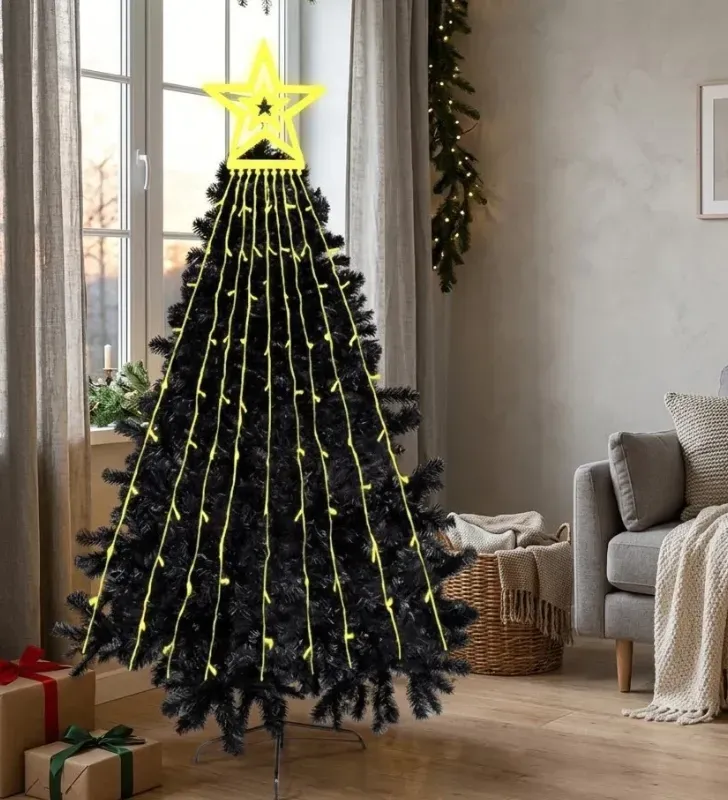 Estrella con Cortina LED Luz Cálida 300 Focos 2.10m L573134 | Navicolors