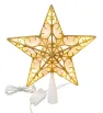 Estrella Punta de Árbol Dorada 10 LED Luz Cálida 23cm L573146 | Navicolors