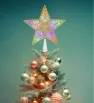 Estrella Punta de Árbol Dorada 10 LED Luz Multicolor 23cm L573147 | Navicolors